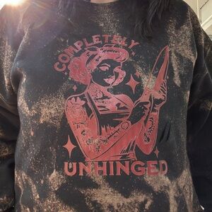 Completely unhinged crew neck hand bleached and hand distressed!